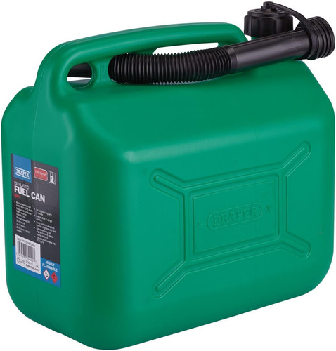 Draper 10l plastic petrol - plastic, can
